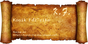 Kosik Füzike névjegykártya